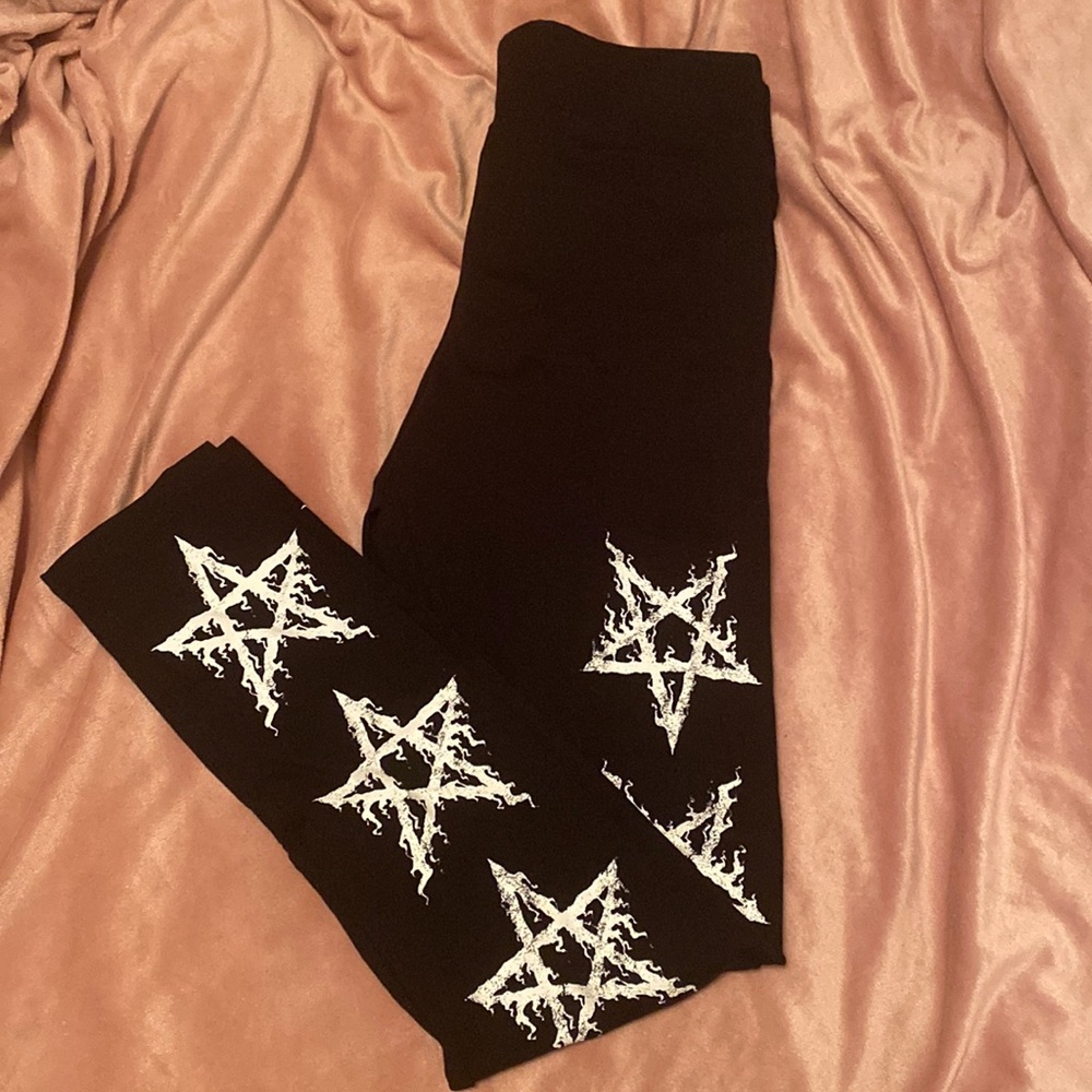 NWOT Killstar night terror black and white leggings